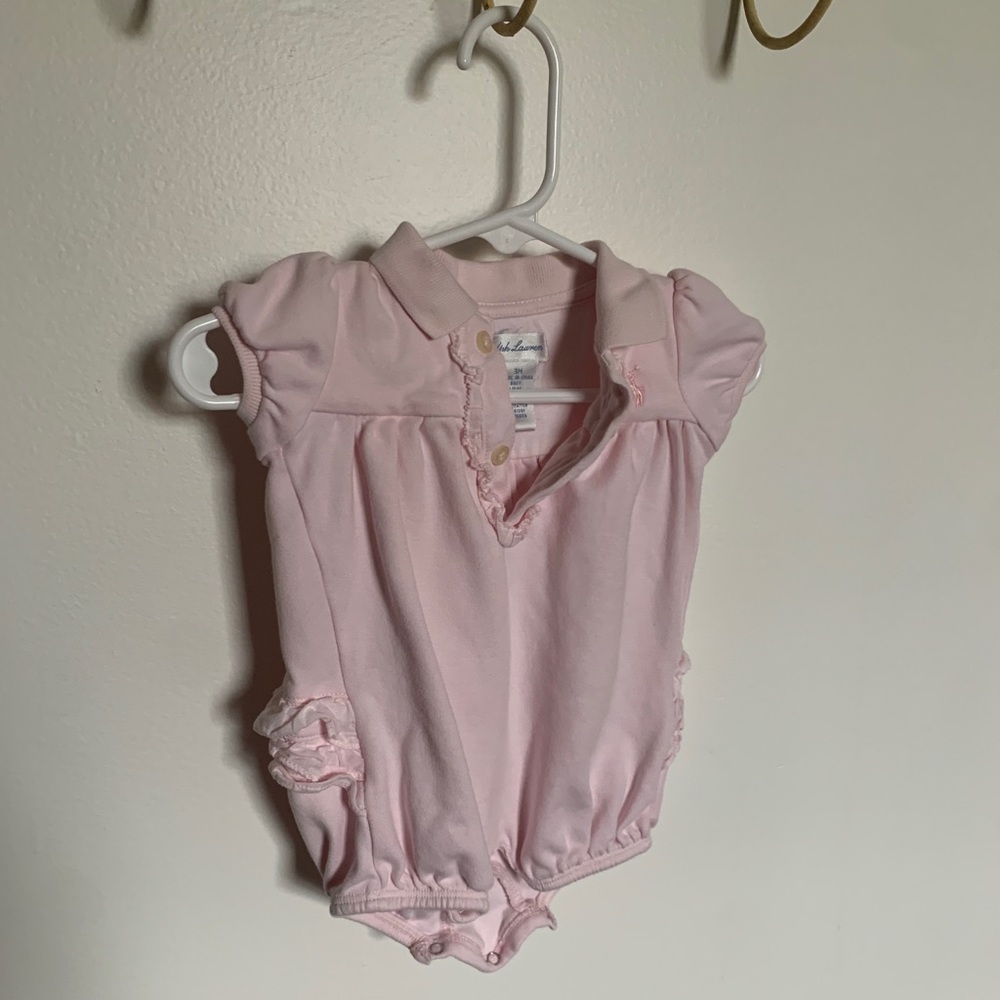 Pink Ralph Lauren onesie